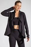 ASYMMETRIC JACKET WITH COWL NECK