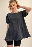 Mineral Washed Oversized Short Sleeve Tunic