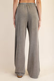 Mineral Washed Ribbed Side Wide Pant