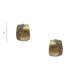 Gold Clear Pave Brushed Huggie