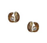 Gold Small Pear Post Earring