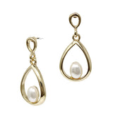 Pearl On Teardrop Earring