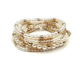 Multi Beads Pearl Stretch Bracelet