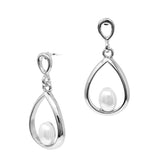 Pearl On Teardrop Earring