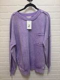 Washed French Terry Exposed-seam Sweatshirt
