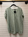 Short Sleeve V Neck Top