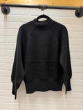Viscose Mock Neck Exposed Seam Sweater
