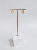 Gold Pearl Hnged Hoop Earring