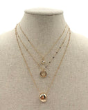 Gold 3 Layered Open Center Nugget Charm Nk