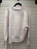 Viscose Mock Neck Exposed Seam Sweater