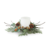 Pine And Eucalyptus Candle Ring 14"d Plastic (fits A 3" Candle)