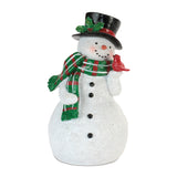 Snowman W/cardinal 7"h Resin