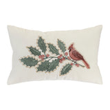 Cardinal And Holly Pillow 19.5"l X 11.5"h Polyester