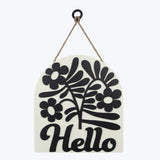Wood Raised Floral Design Hello Wall Sign/door Hanger