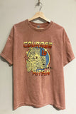 Courage Within Graphic Dyed Tee Non-returnable Short Sleeve Mineral-dyed/washed "courage Is Within"