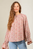 Floral Printed Raglan Sleeve Blouse