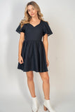 Short Sleeve Solid Knit Dress