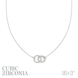 R Cz Interlocking Circle Neck Len:16+3in