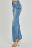 Risen - High Rise Raw Hem Straight Leg With Slit