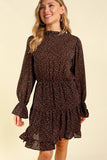 Frilled Mock Neck Dress