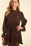 Frilled Mock Neck Dress