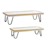 Tray with Legs 16.5 x 4.25, 19.5 x 5 - Wood/Iron