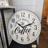 Punched Tin Tabletop Coffee Clock