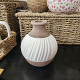 Natural And White Round 3 Layer Lighted Vase