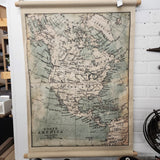 Linen Canvas/wood Nrth America Wall Deco