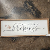 Autumn Blessing Leaves 8x24
