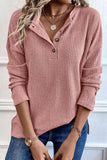 Rib Textured Henley Knit Top