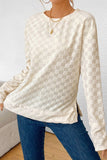 Solid Textured Thumbhole Sleeve Top