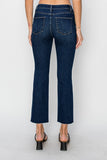 RISEN - Mid-Rise Crop Straight Raw Edge Hem Jeans