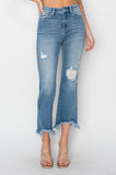 RISEN - High Rise Crop Flare Hem Jeans