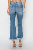 RISEN - High Rise Crop Flare Hem Jeans