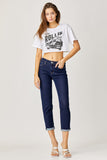 Risen-Mid-Rise Boyfriend Jeans