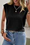 Solid Textured Batwing Sleeve Crew Neck T Shirt