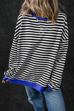 Stripe Contrast Edge Oversized Sweatshirt