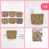 Vintage Paisley Keyring Zipper Square Coin Purse