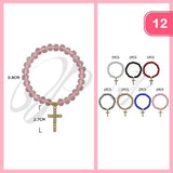 Beaded Cross Pendant Bracelet