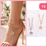 Metal Layered Flower Anklet