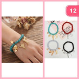 Western Beaded Charm Stretch Bracelet