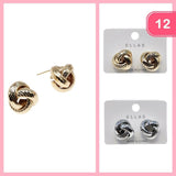 Knotted Metal Post Earring