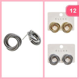 Layered Round Post Earring