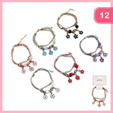 Layered Flower Charm Bracelet