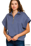 Scuba High Neck Half Zip Short Sleeve Pullover