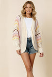Dolman Multi Color Stripe Crochet Cardigan