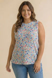 Round Neck Banded Sleeveless Knit Top
