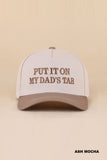 Put It On My Dad's Tab Two Tone Cotton Hat