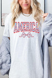 America Ribbon Graphic Heavyweight T Shirts